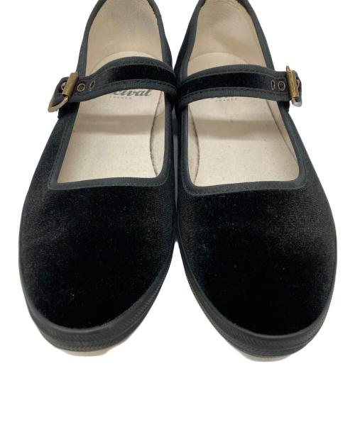 ORCIVAL（オーシバル）ORCIVAL (オーシバル) ベロアフラットパンプス ブラック サイズ:24.5の古着・服飾アイテム