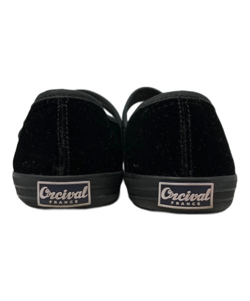 ORCIVAL（オーシバル）ORCIVAL (オーシバル) ベロアフラットパンプス ブラック サイズ:24.5の古着・服飾アイテム