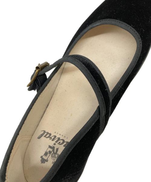 ORCIVAL（オーシバル）ORCIVAL (オーシバル) ベロアフラットパンプス ブラック サイズ:24.5の古着・服飾アイテム