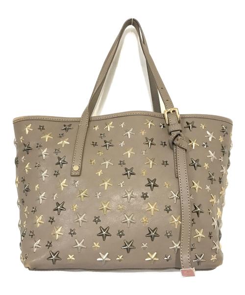 JIMMY CHOO（ジミーチュウ）JIMMY CHOO (ジミーチュウ) スタースタッズハンドバッグ グレーの古着・服飾アイテム