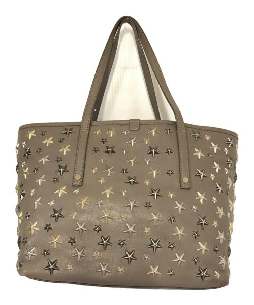 JIMMY CHOO（ジミーチュウ）JIMMY CHOO (ジミーチュウ) スタースタッズハンドバッグ グレーの古着・服飾アイテム