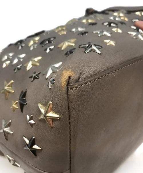 JIMMY CHOO（ジミーチュウ）JIMMY CHOO (ジミーチュウ) スタースタッズハンドバッグ グレーの古着・服飾アイテム