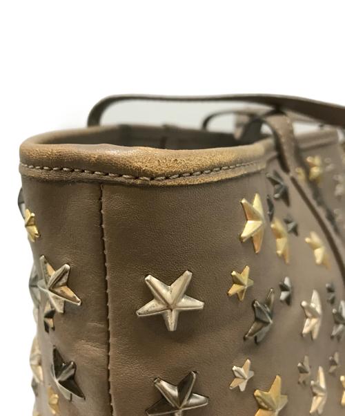 JIMMY CHOO（ジミーチュウ）JIMMY CHOO (ジミーチュウ) スタースタッズハンドバッグ グレーの古着・服飾アイテム