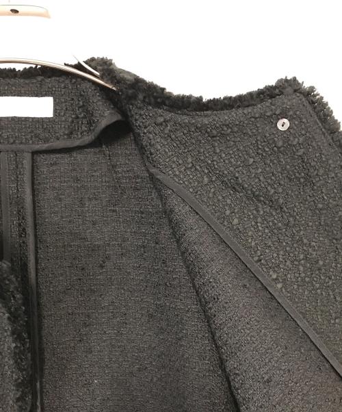 La TOTALITE（ラ ト―タリテ）La TOTALITE (ラ ト―タリテ) ツィードショートジャケット ブラック サイズ:Fの古着・服飾アイテム