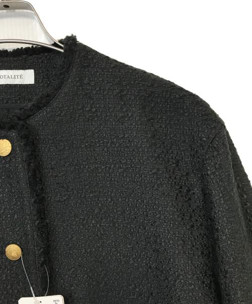 La TOTALITE（ラ ト―タリテ）La TOTALITE (ラ ト―タリテ) ツィードショートジャケット ブラック サイズ:Fの古着・服飾アイテム