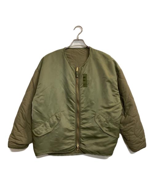 kha:ki（カーキ）kha:ki (カーキ) REVERSIBLE MIL JACKET/ミリタリーリップストップナイロン×ツイルリバーシブルジャケット カーキ サイズ:1の古着・服飾アイテム