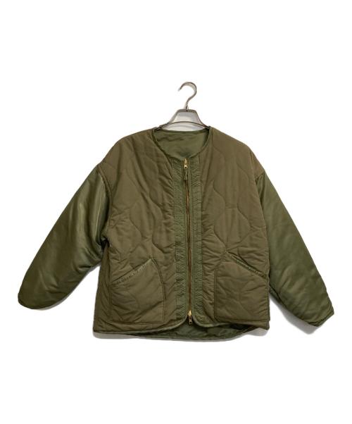 kha:ki（カーキ）kha:ki (カーキ) REVERSIBLE MIL JACKET/ミリタリーリップストップナイロン×ツイルリバーシブルジャケット カーキ サイズ:1の古着・服飾アイテム