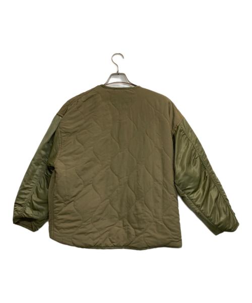 kha:ki（カーキ）kha:ki (カーキ) REVERSIBLE MIL JACKET/ミリタリーリップストップナイロン×ツイルリバーシブルジャケット カーキ サイズ:1の古着・服飾アイテム