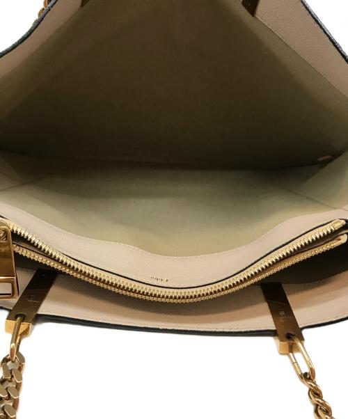 Chloe（クロエ）Chloe (クロエ) バイカラーチェーントートレザーバッグ ブラック×ピンクベージュの古着・服飾アイテム