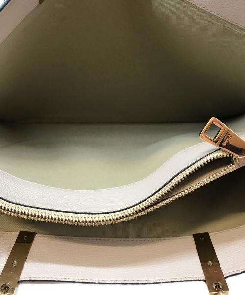 Chloe（クロエ）Chloe (クロエ) バイカラーチェーントートレザーバッグ ブラック×ピンクベージュの古着・服飾アイテム