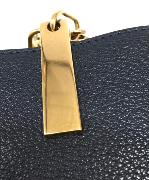 Chloe（クロエ）Chloe (クロエ) バイカラーチェーントートレザーバッグ ブラック×ピンクベージュの古着・服飾アイテム