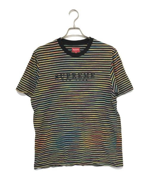 SUPREME（シュプリーム）SUPREME (シュプリーム) 18SS STATIC STRIPE TOP / ロゴ刺繍ボーダーTシャツ マルチカラー サイズ:Ｍの古着・服飾アイテム