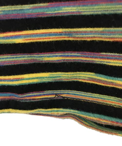 SUPREME（シュプリーム）SUPREME (シュプリーム) 18SS STATIC STRIPE TOP / ロゴ刺繍ボーダーTシャツ マルチカラー サイズ:Ｍの古着・服飾アイテム