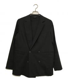 theory（セオリー）の古着「ECO CRUNCH WASH PIAZZA JKT SL / エコクランチダブルテーラードジャケット」｜ブラック