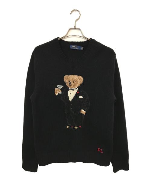POLO RALPH LAUREN（ポロ・ラルフローレン）POLO RALPH LAUREN (ポロ・ラルフローレン) タキシードポロベアニット ブラック サイズ:Mの古着・服飾アイテム