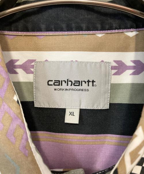 CarHartt（カーハート）CarHartt (カーハート) L/S COBA STRIPE SHIRT - Coba Stripe ブラウン×パープル サイズ:XLの古着・服飾アイテム