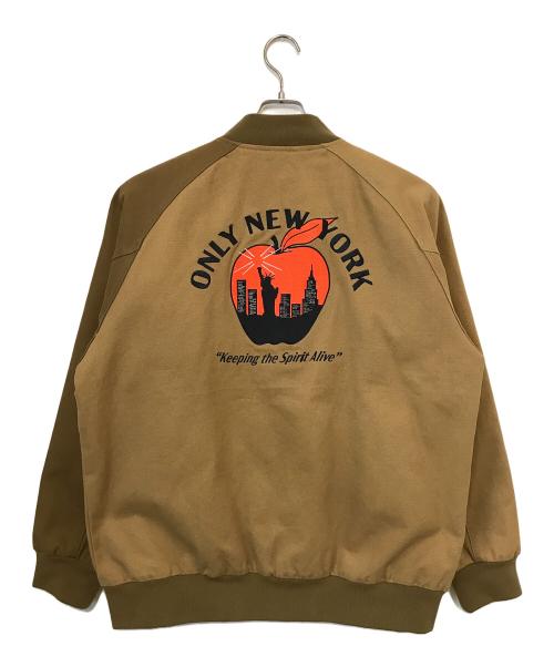 ONLY NY（オンリーニューヨーク）ONLY NY (オンリーニューヨーク) NY Spirit Colorblock Work Jacket ベージュ×ブラウン サイズ:XLの古着・服飾アイテム