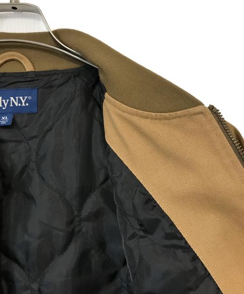 ONLY NY（オンリーニューヨーク）ONLY NY (オンリーニューヨーク) NY Spirit Colorblock Work Jacket ベージュ×ブラウン サイズ:XLの古着・服飾アイテム