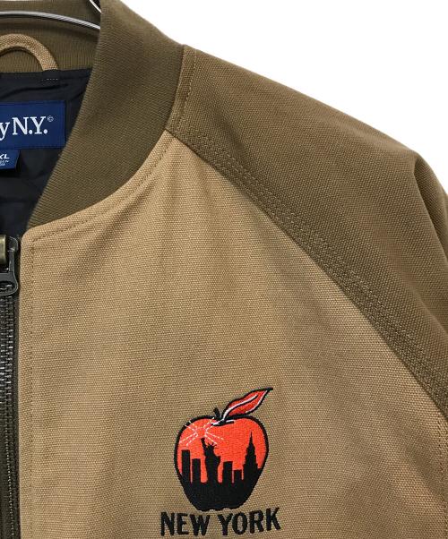 ONLY NY（オンリーニューヨーク）ONLY NY (オンリーニューヨーク) NY Spirit Colorblock Work Jacket ベージュ×ブラウン サイズ:XLの古着・服飾アイテム