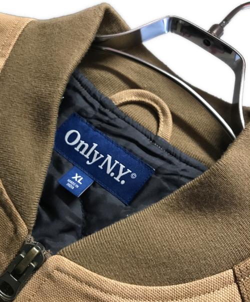ONLY NY（オンリーニューヨーク）ONLY NY (オンリーニューヨーク) NY Spirit Colorblock Work Jacket ベージュ×ブラウン サイズ:XLの古着・服飾アイテム
