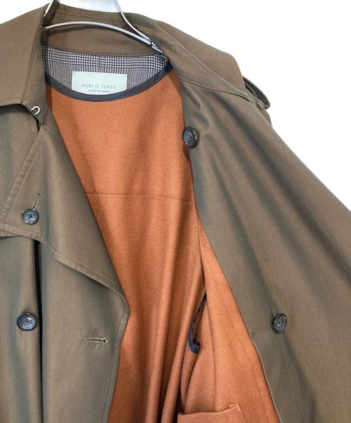 PUBLIC TOKYO（パブリックトウキョウ）PUBLIC TOKYO (パブリックトウキョウ) ハイクラストレンチコート ブラウン サイズ:2の古着・服飾アイテム