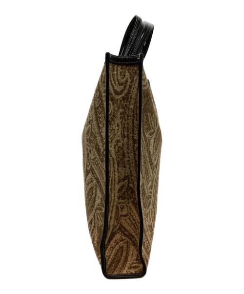 A VACATION（ア ヴァケーション）A VACATION (ア ヴァケーション) ROCKパイピングペイズリートートバッグ ベージュ×ブラウンの古着・服飾アイテム