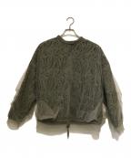 AULA AILAアウラアイラ）の古着「チュールレイヤードブルゾン」｜カーキ