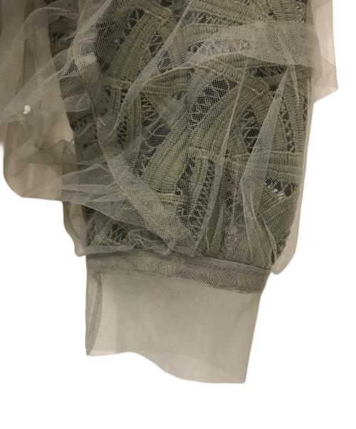 AULA AILA（アウラアイラ）AULA AILA (アウラアイラ) チュールレイヤードブルゾン カーキの古着・服飾アイテム