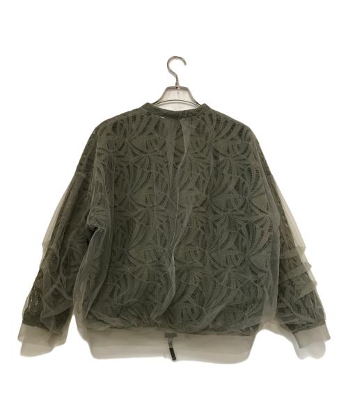 AULA AILA（アウラアイラ）AULA AILA (アウラアイラ) チュールレイヤードブルゾン カーキの古着・服飾アイテム