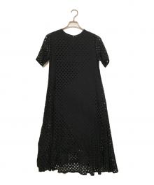 ne quittez pas（ヌキテパ）の古着「ドットレースワンピース」｜ブラック