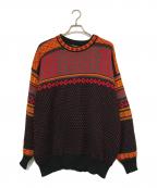 DALE OF NORWAYダーレ オブ ノルウェイ）の古着「バーズアイノルウェーニット」｜ブラック×レッド