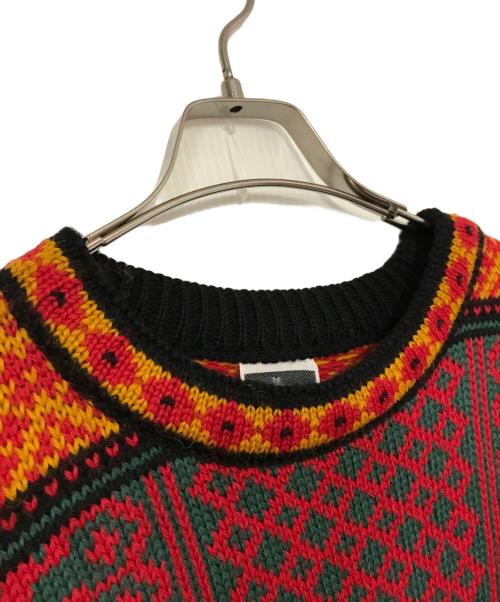 DALE OF NORWAY（ダーレ オブ ノルウェイ）DALE OF NORWAY (ダーレ オブ ノルウェイ) バーズアイノルウェーニット ブラック×レッド サイズ:ＸＸＬの古着・服飾アイテム
