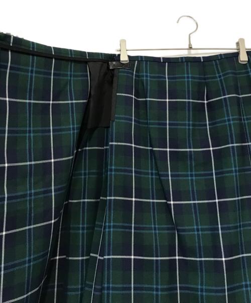 GLEN FYNE（グレンファイン）GLEN FYNE (グレンファイン) 別注プリーツラップスカート グリーン×ネイビー サイズ:記載なしの古着・服飾アイテム