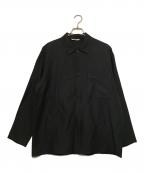 AURALEEオーラリー）の古着「SILK LINEN DOBBY SHIRTS JACKET」｜ブラック