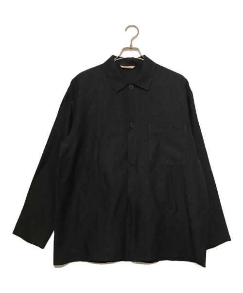 AURALEE（オーラリー）AURALEE (オーラリー) SILK LINEN DOBBY SHIRTS JACKET ブラック サイズ:4の古着・服飾アイテム