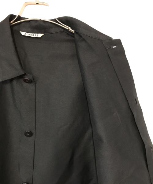 AURALEE（オーラリー）AURALEE (オーラリー) SILK LINEN DOBBY SHIRTS JACKET ブラック サイズ:4の古着・服飾アイテム