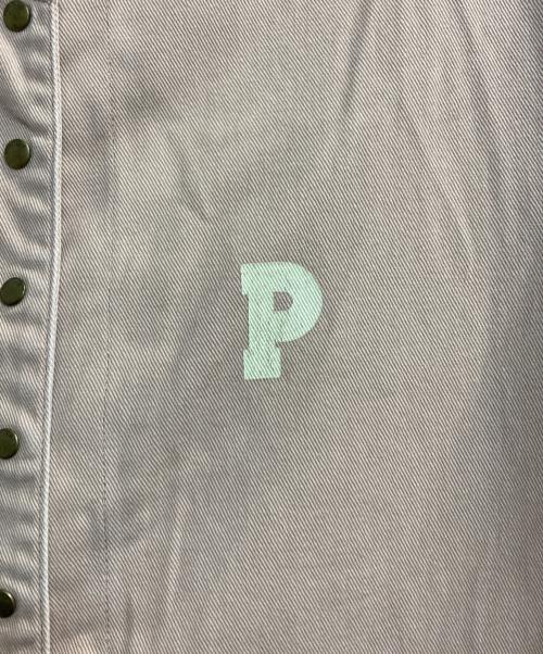 PINK HOUSE（ピンクハウス）PINK HOUSE (ピンクハウス) パワーショルダーノーカラースナップジャケット ピンク サイズ:Lの古着・服飾アイテム