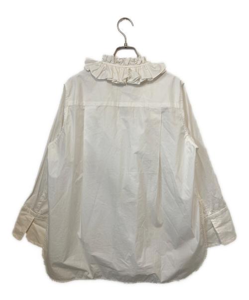 DEPAREILLE（デパリエ）DEPAREILLE (デパリエ) フリルネックブラウス ホワイト サイズ:36の古着・服飾アイテム
