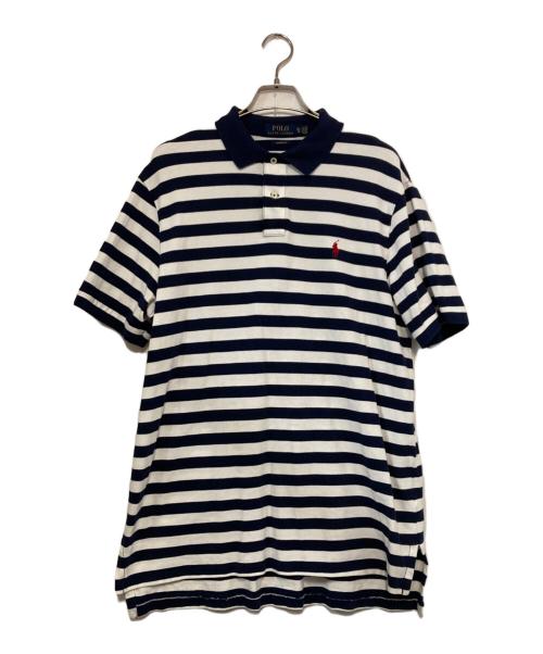 RALPH LAUREN（ラルフローレン）RALPH LAUREN (ラルフローレン) ボーダーポロシャツ ネイビー×ホワイト サイズ:ＬＬの古着・服飾アイテム
