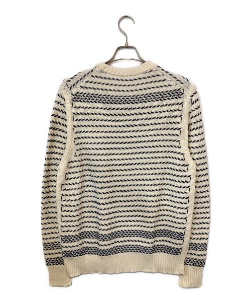 Dior（ディオール）DIOR (ディオール) ロゴボーダーニット アイボリー×ブラック サイズ:Mの古着・服飾アイテム