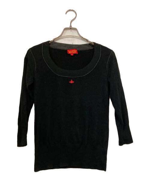 Vivienne Westwood RED LABEL（ヴィヴィアンウエストウッドレッドレーベル）Vivienne Westwood RED LABEL (ヴィヴィアンウエストウッドレッドレーベル) オーブ刺繍ニット ブラック サイズ:3の古着・服飾アイテム