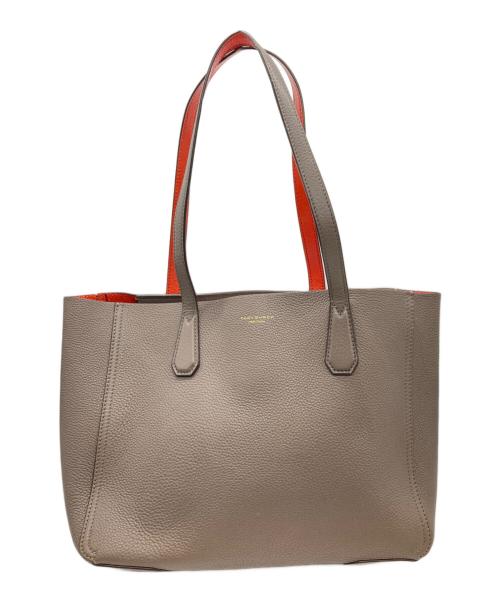 TORY BURCH（トリーバーチ）TORY BURCH (トリーバーチ) レザートートバッグ オレンジ×ブラウンの古着・服飾アイテム
