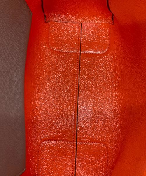 TORY BURCH（トリーバーチ）TORY BURCH (トリーバーチ) レザートートバッグ オレンジ×ブラウンの古着・服飾アイテム