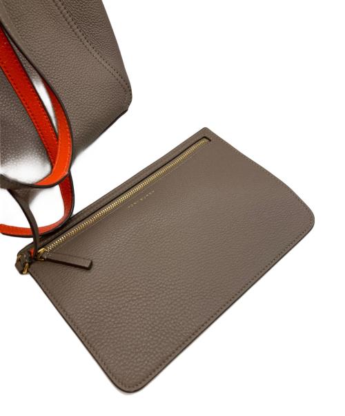 TORY BURCH（トリーバーチ）TORY BURCH (トリーバーチ) レザートートバッグ オレンジ×ブラウンの古着・服飾アイテム