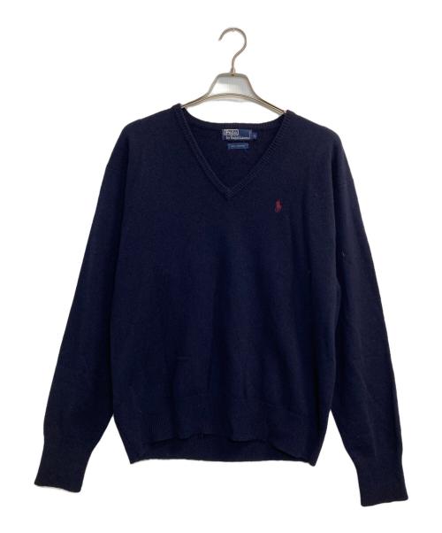 POLO RALPH LAUREN（ポロ・ラルフローレン）POLO RALPH LAUREN (ポロ・ラルフローレン) ウールVネックニット ネイビー サイズ:ＬＬの古着・服飾アイテム