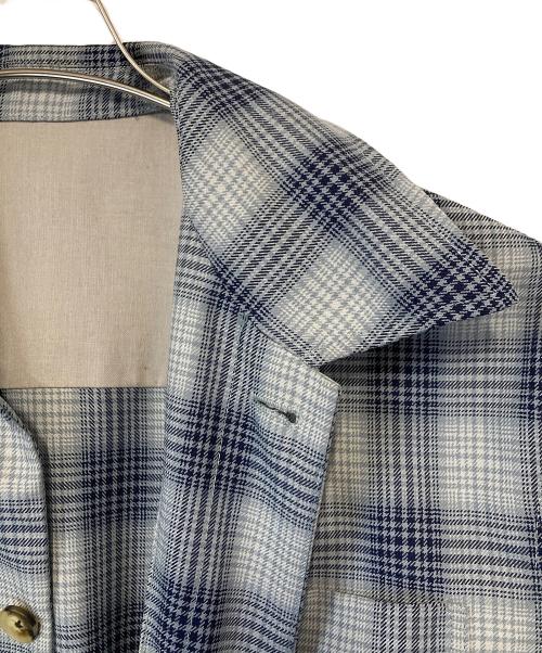 Spick and Span（スピックアンドスパン）Spick and Span (スピックアンドスパン) ドライチェックジャンプスーツ ブルー×ネイビー サイズ:36の古着・服飾アイテム