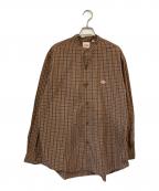 DANTONダントン）の古着「BROAD CHECK BAND COLLAR SHIRT」｜ブラウン