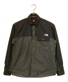 THE NORTH FACE（ザ ノース フェイス）の古着「Nuptse L/S Shirt／ロングスリーブヌプシシャツ」｜ブラック×グレー