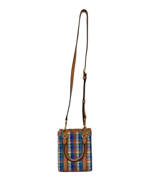 TORY BURCH（トリーバーチ）TORY BURCH (トリーバーチ) BLAKE PLAID MINI SHOPPER / 2wayミニショルダーバッグ レッド×ブルーの古着・服飾アイテム