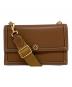 TORY BURCH（トリーバーチ）の古着「T MONOGRAM LEATHER SHOULDER BAG / レザーショルダーバッグ」｜ブラウン